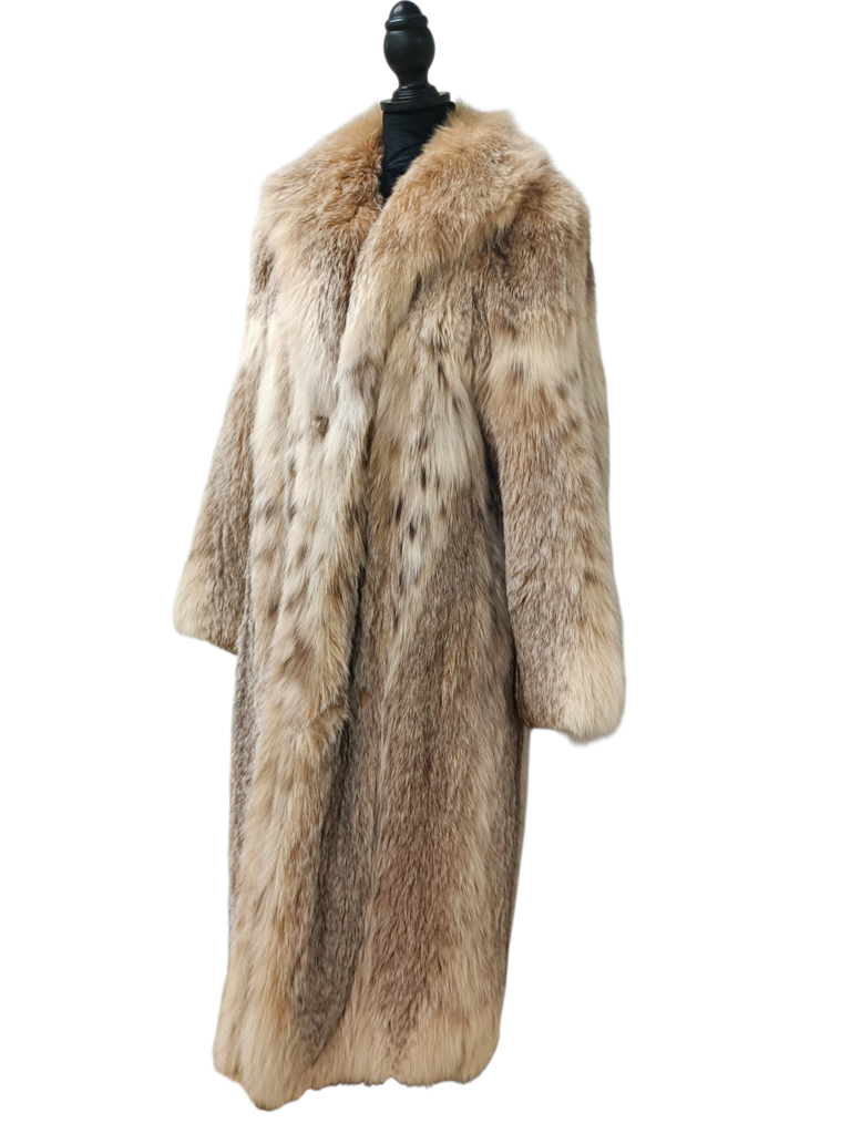 Unused lightweight SAGA Canadian lynx fur coat size 10/ M~no duties