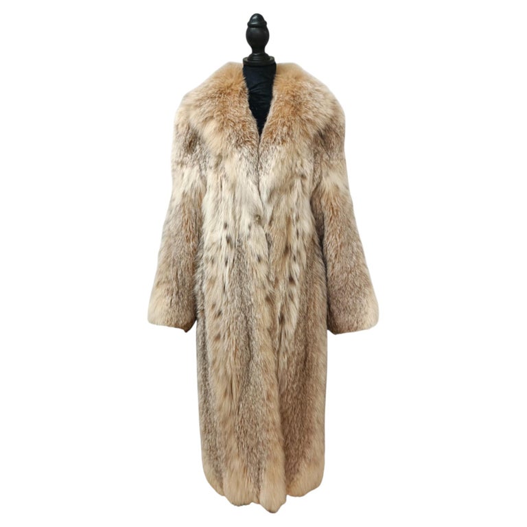 Unused lightweight SAGA Canadian lynx fur coat size 10/ M~no duties