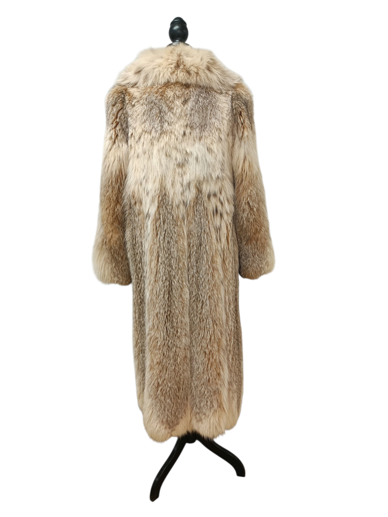 Unused lightweight SAGA Canadian lynx fur coat size 10/ M~no duties