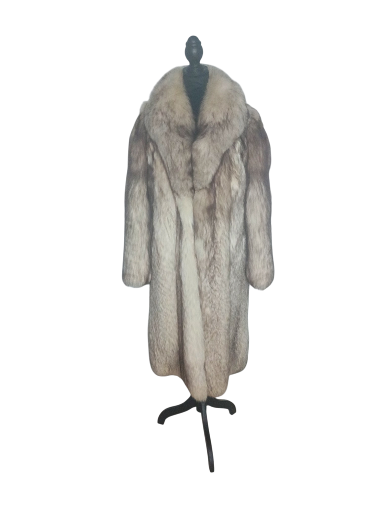 Perfect unused Norwegian fox fur coat 8/S~no duties