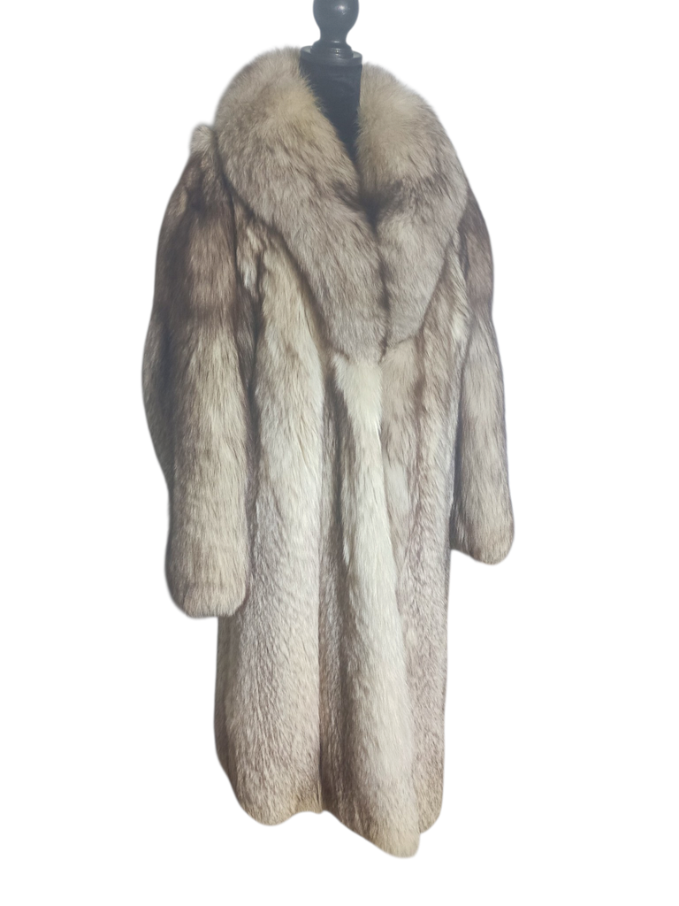 Perfect unused Norwegian fox fur coat 8/S~no duties