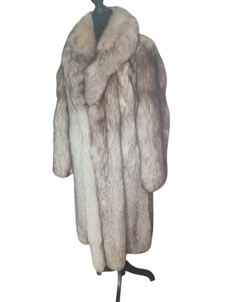Perfect unused Norwegian fox fur coat 8/S~no duties