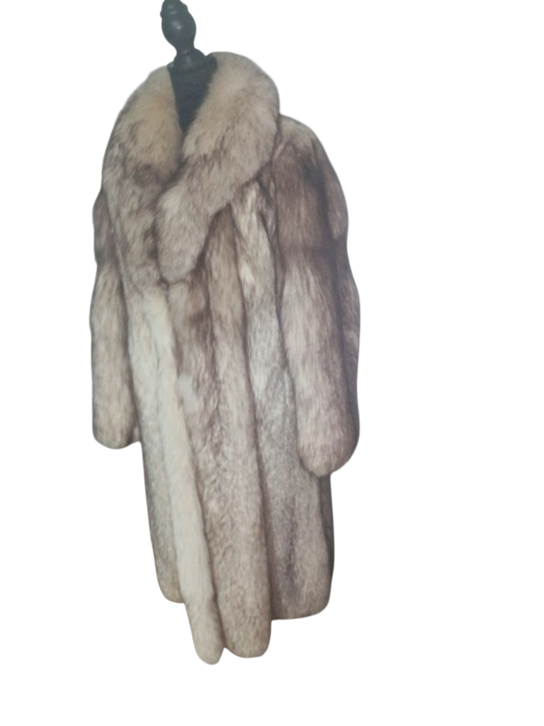 Perfect unused Norwegian fox fur coat 8/S~no duties