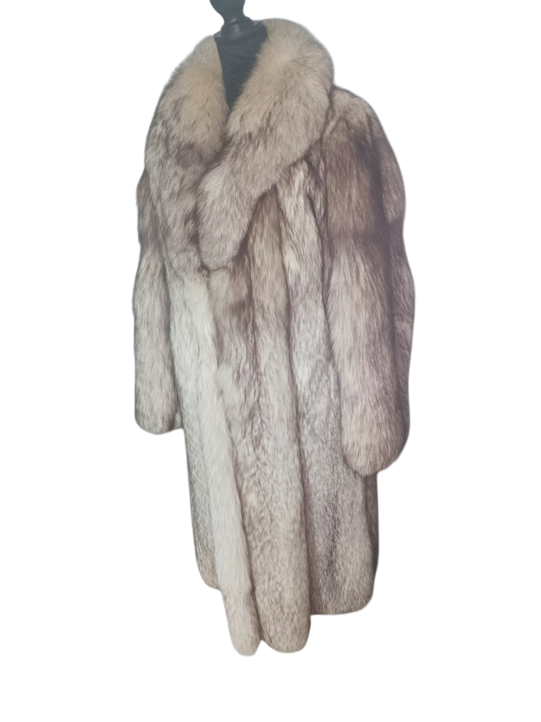Perfect unused Norwegian fox fur coat 8/S~no duties