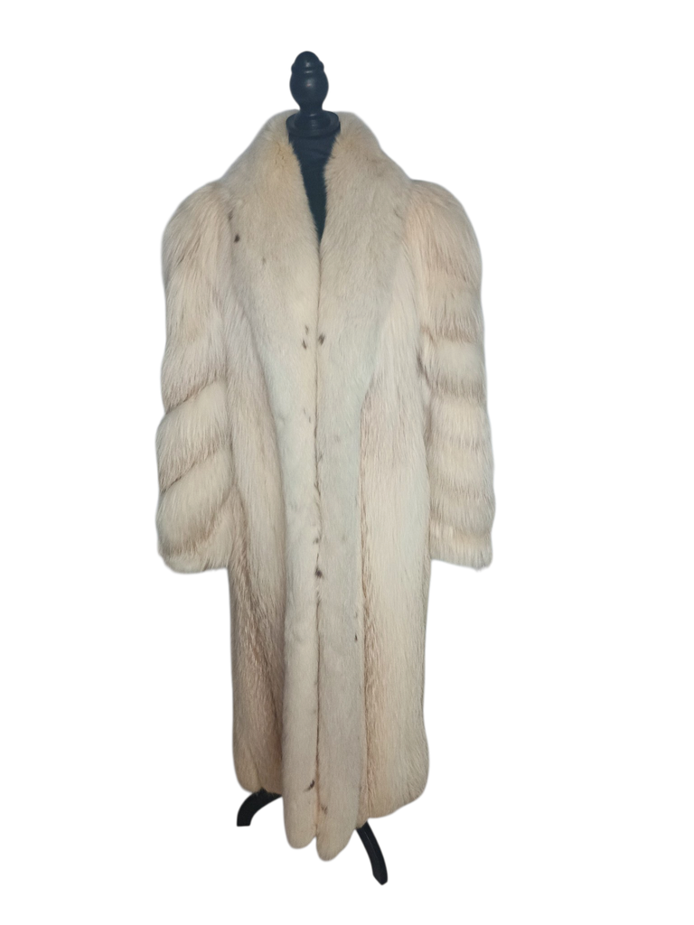 ~ lightweight saga Island fox fur coat size 12 L~no duties