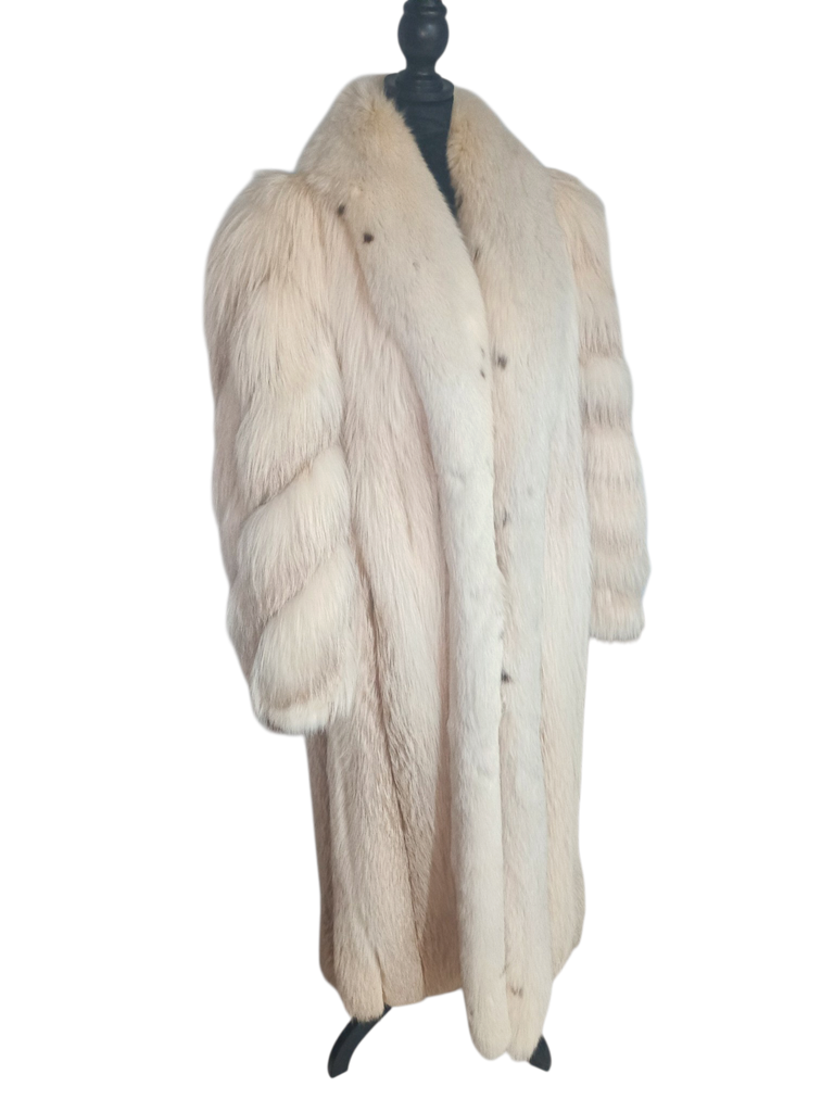 ~ lightweight saga Island fox fur coat size 12 L~no duties