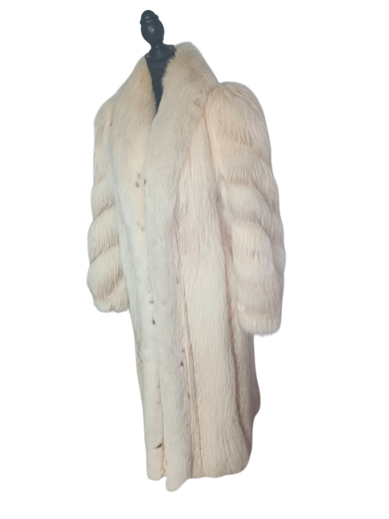 ~ lightweight saga Island fox fur coat size 12 L~no duties