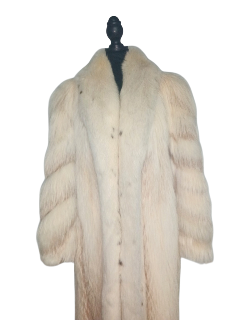 ~ lightweight saga Island fox fur coat size 12 L~no duties