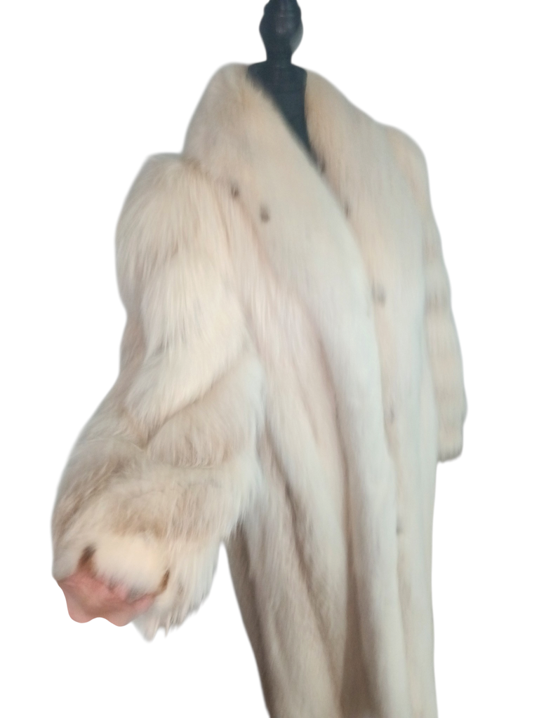~ lightweight saga Island fox fur coat size 12 L~no duties