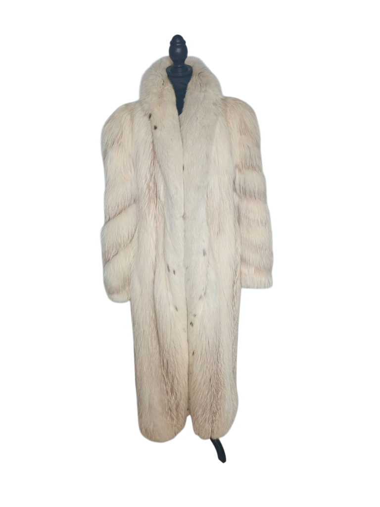 ~ lightweight saga Island fox fur coat size 12 L~no duties