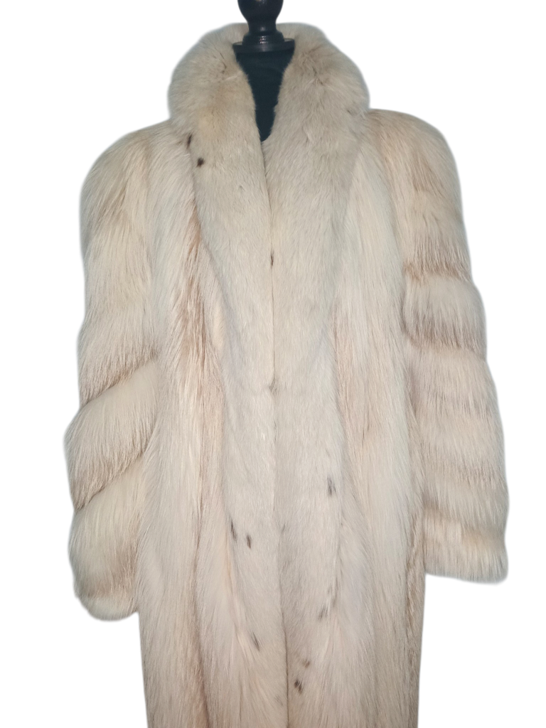 ~ lightweight saga Island fox fur coat size 12 L~no duties