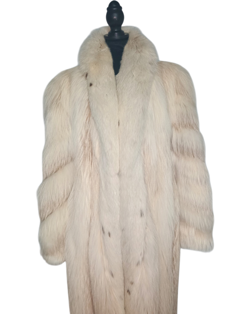 ~ lightweight saga Island fox fur coat size 12 L~no duties