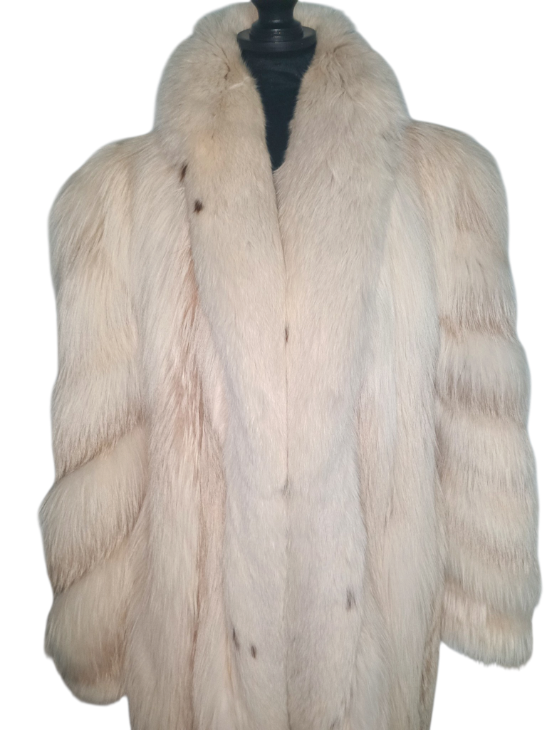 ~ lightweight saga Island fox fur coat size 12 L~no duties