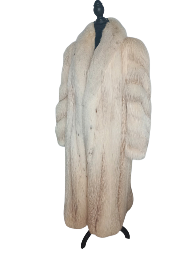 ~ lightweight saga Island fox fur coat size 12 L~no duties