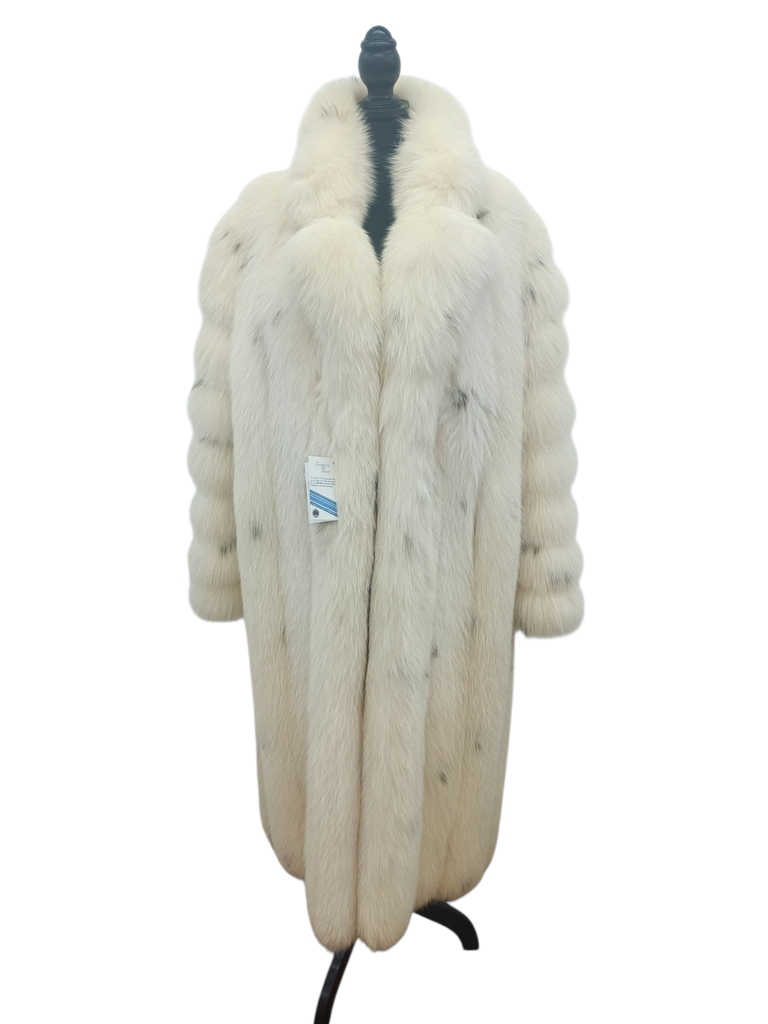 Christian Dior Arctic fox lynx spotted fur coat size 16 L ~no duties