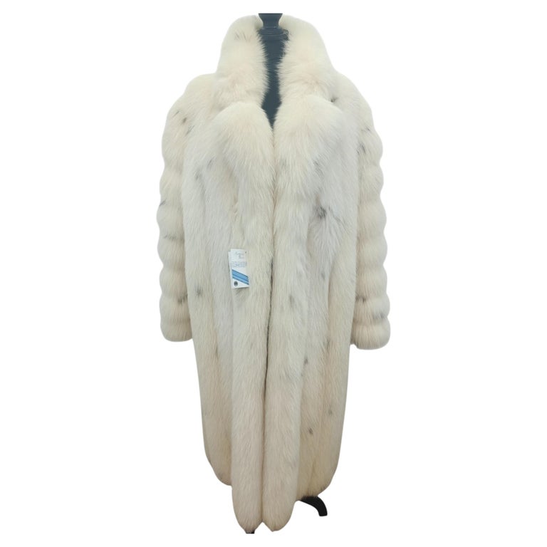 Christian Dior Arctic fox lynx spotted fur coat size 16 L ~no duties