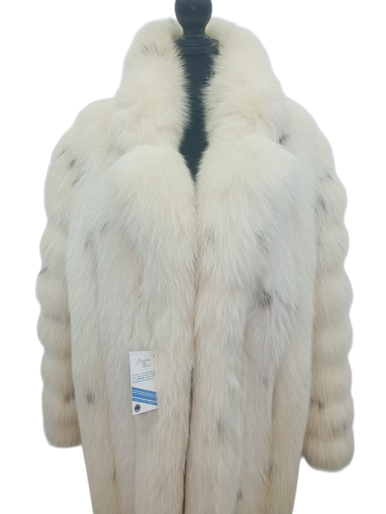 Christian Dior Arctic fox lynx spotted fur coat size 16 L ~no duties