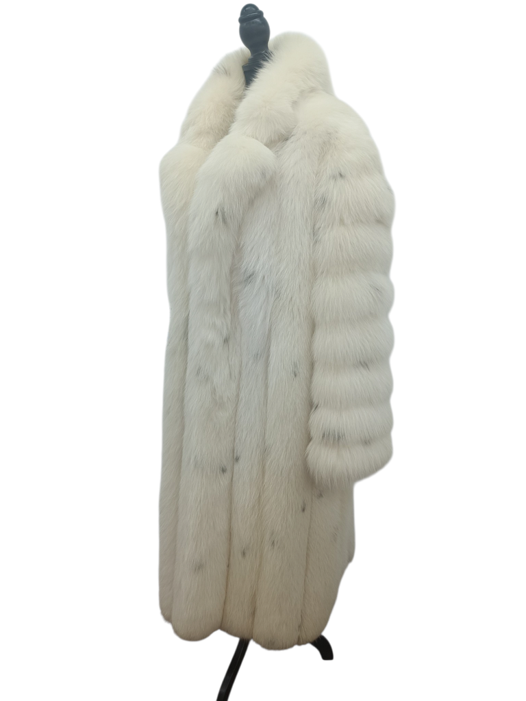 Christian Dior Arctic fox lynx spotted fur coat size 16 L ~no duties