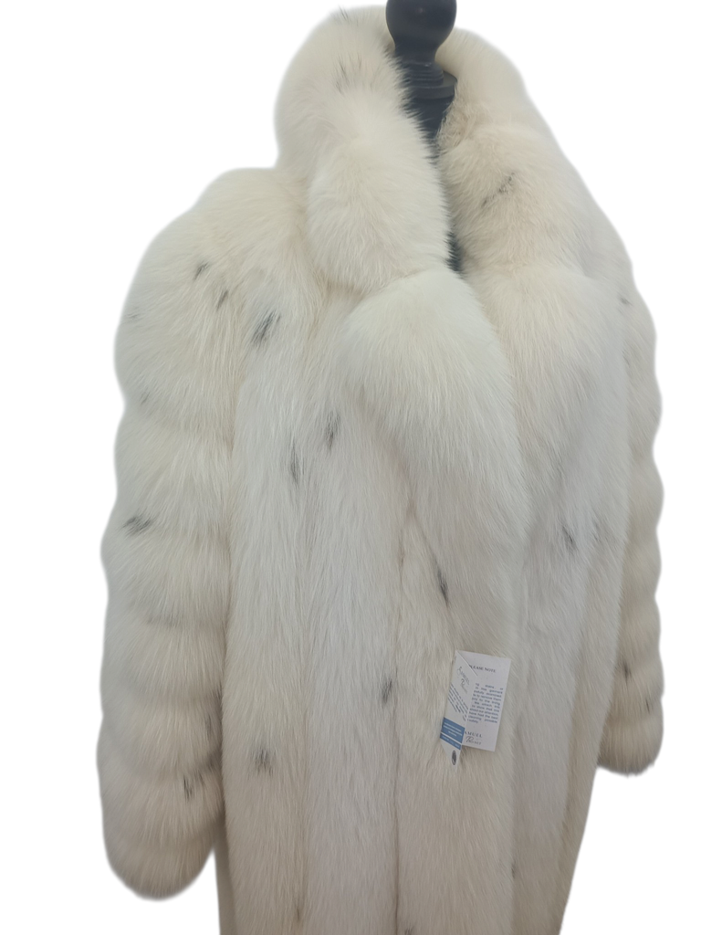 Christian Dior Arctic fox lynx spotted fur coat size 16 L ~no duties
