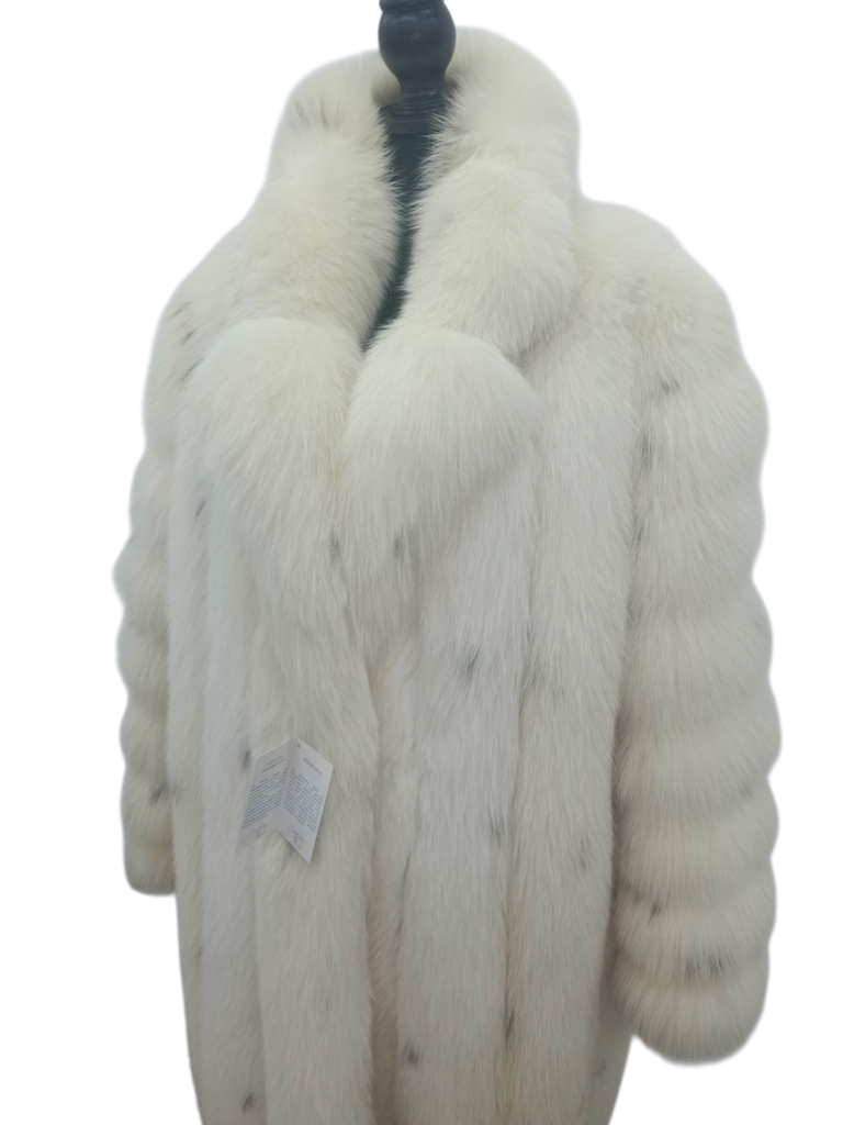 Christian Dior Arctic fox lynx spotted fur coat size 16 L ~no duties