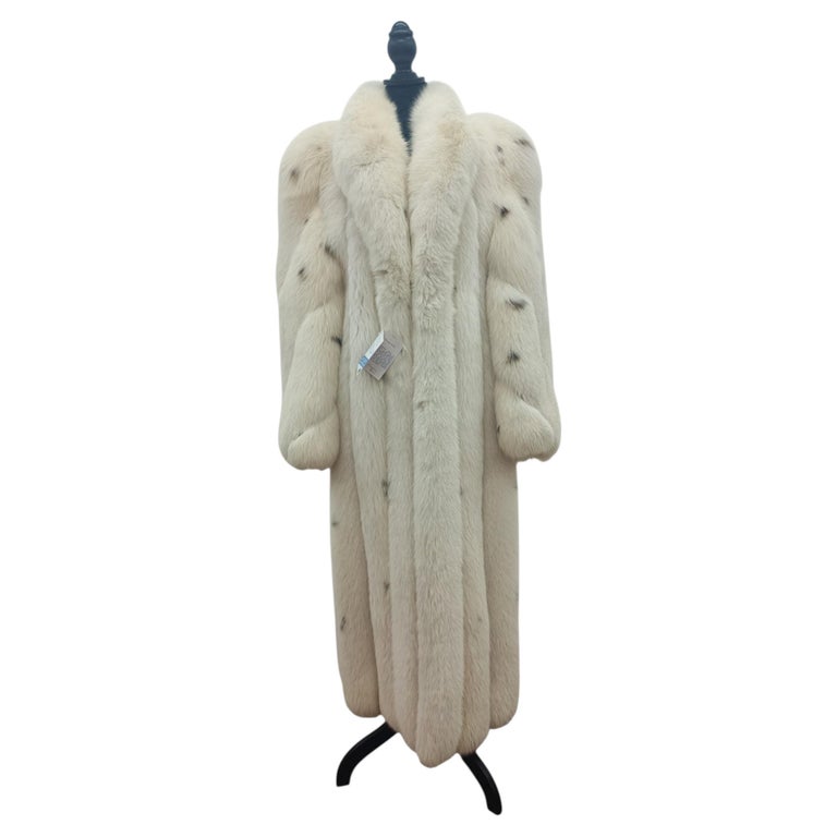 Vintage arctic fox fur coat dyed lynx 8/S ~no duties