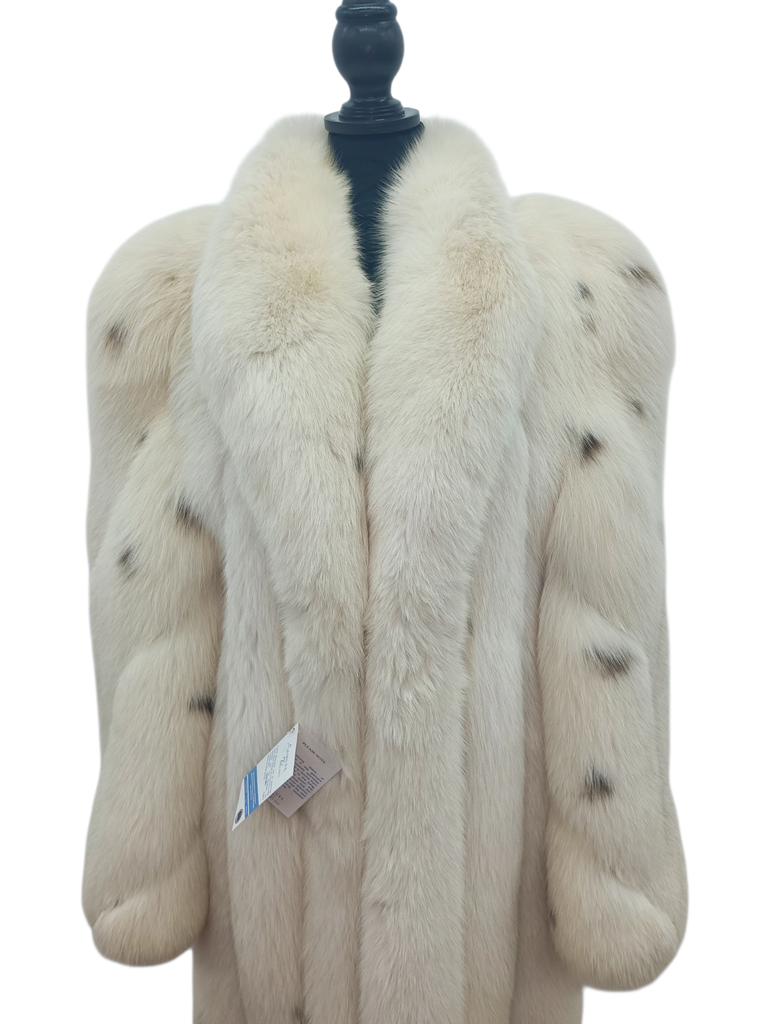 Vintage arctic fox fur coat dyed lynx 8/S ~no duties