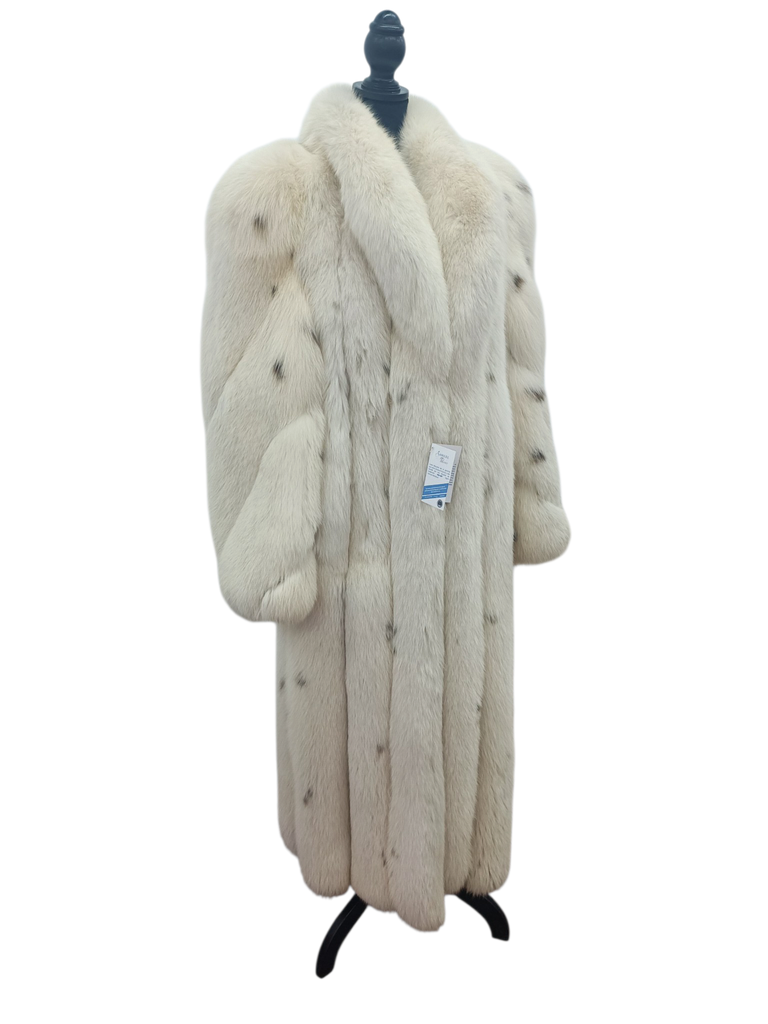 Vintage arctic fox fur coat dyed lynx 8/S ~no duties