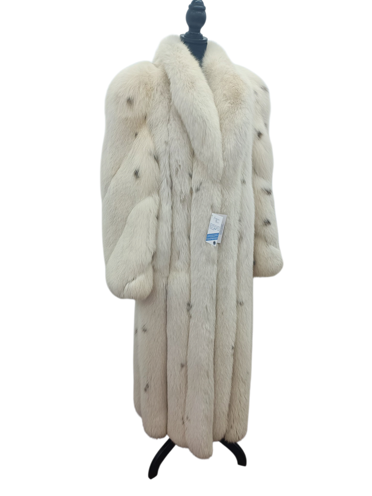 Vintage arctic fox fur coat dyed lynx 8/S ~no duties