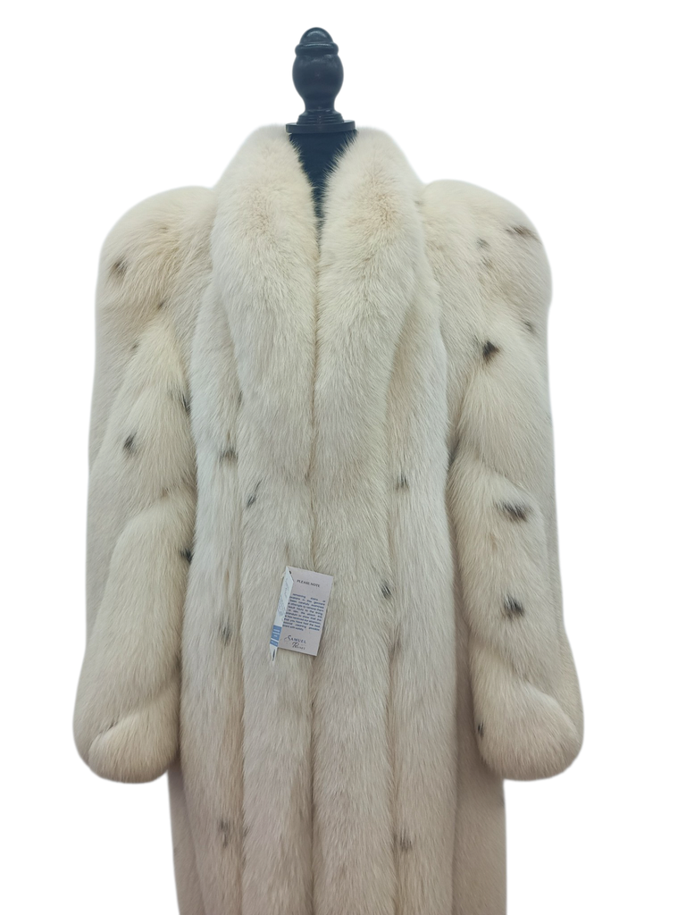 Vintage arctic fox fur coat dyed lynx 8/S ~no duties