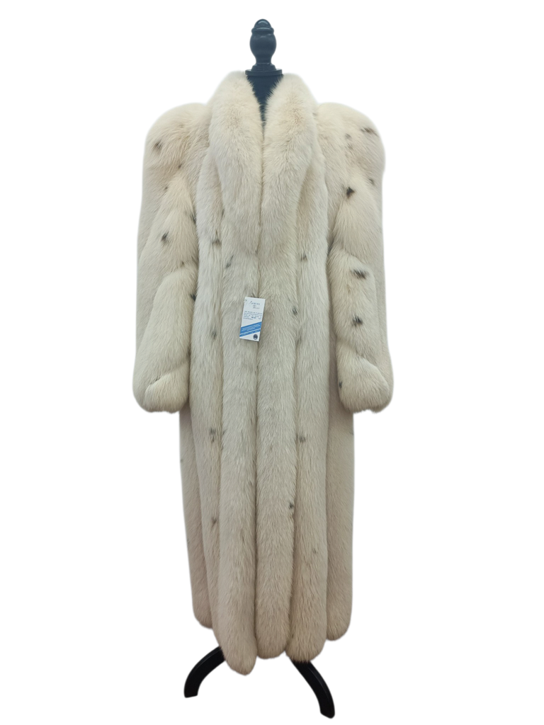 Vintage arctic fox fur coat dyed lynx 8/S ~no duties