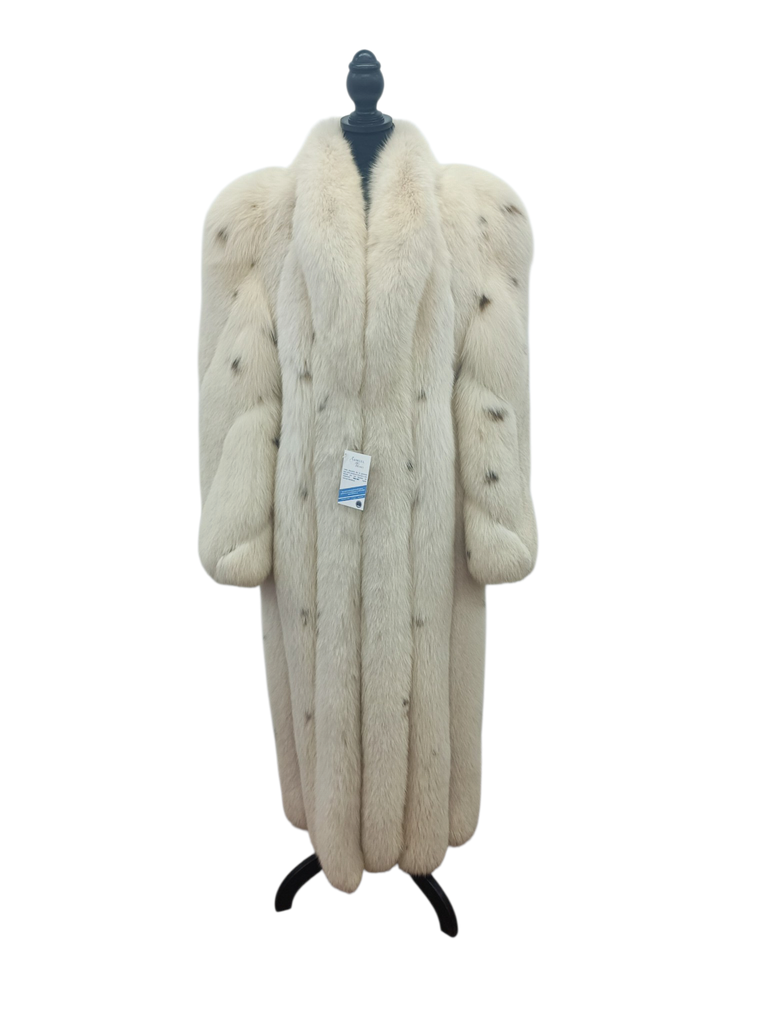 Vintage arctic fox fur coat dyed lynx 8/S ~no duties