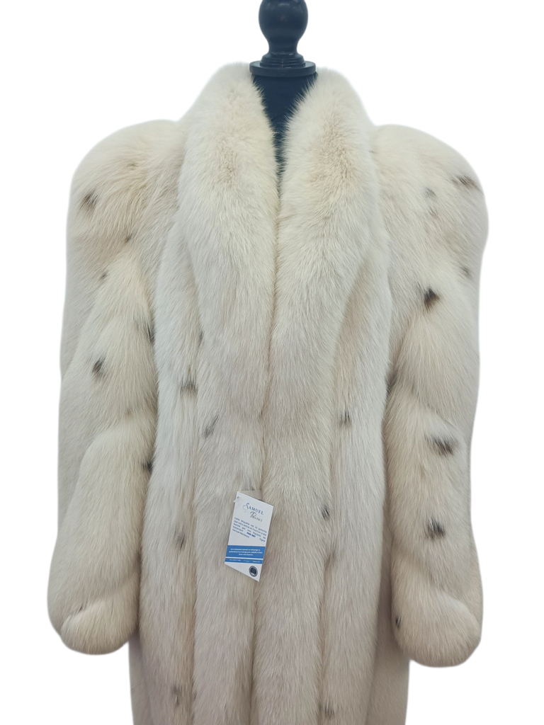 Vintage arctic fox fur coat dyed lynx 8/S ~no duties