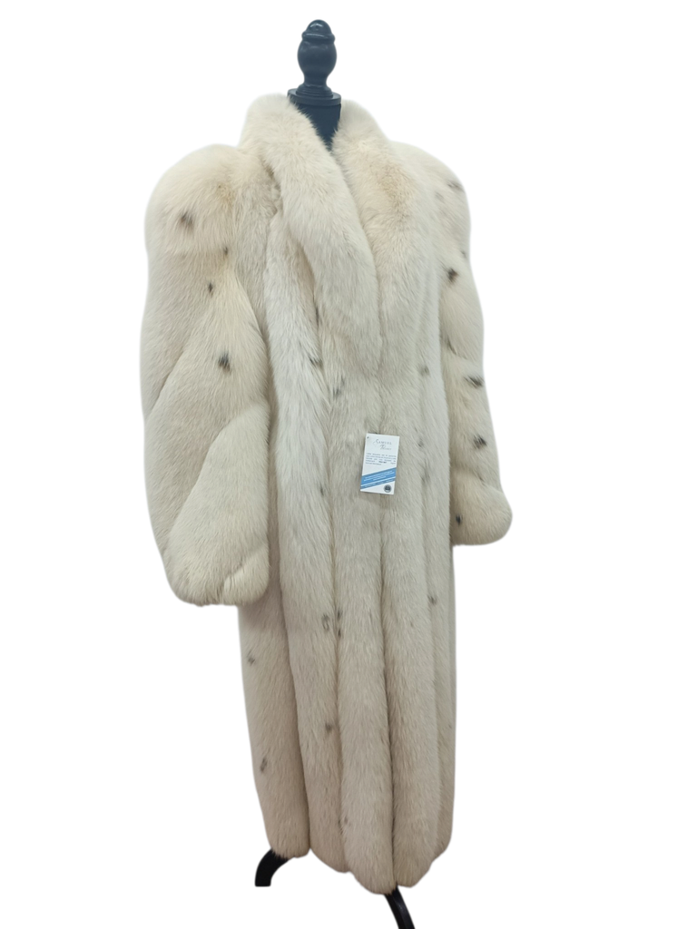Vintage arctic fox fur coat dyed lynx 8/S ~no duties