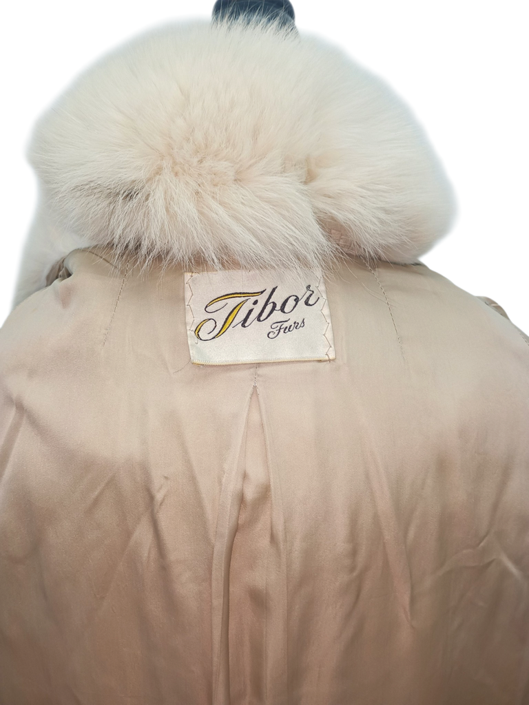Vintage arctic fox fur coat dyed lynx 8/S ~no duties