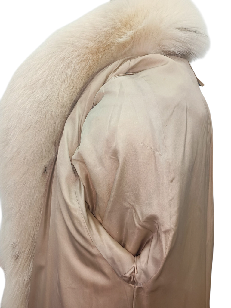 Vintage arctic fox fur coat dyed lynx 8/S ~no duties