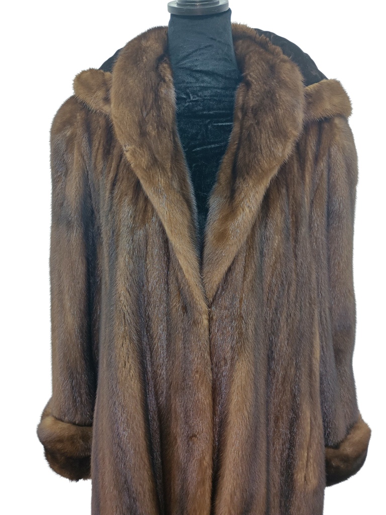 Unused Birger Christensen demi buff female mink fur coat hood 14/L~no duties