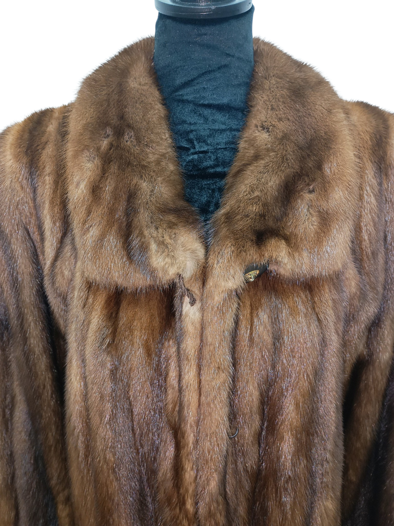 Birger Christensen demi buff female mink fur coat 16/L~no duties