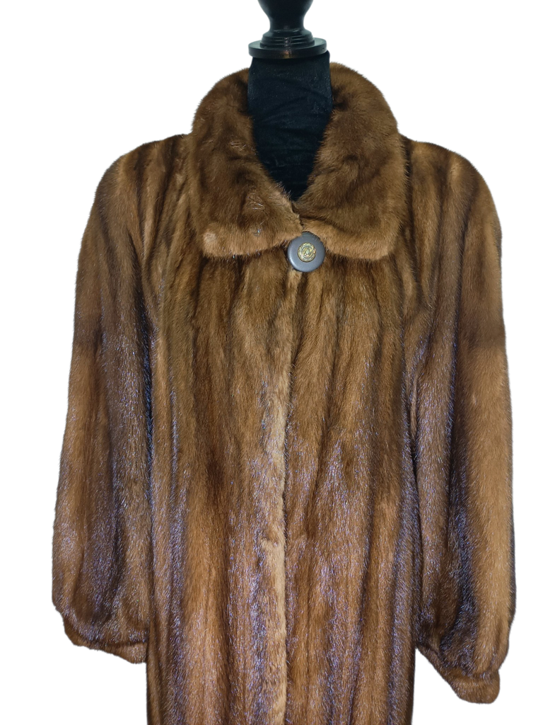 Birger Christensen demi buff female mink fur coat 16/L~no duties