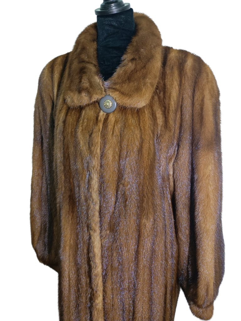 Birger Christensen demi buff female mink fur coat 16/L~no duties