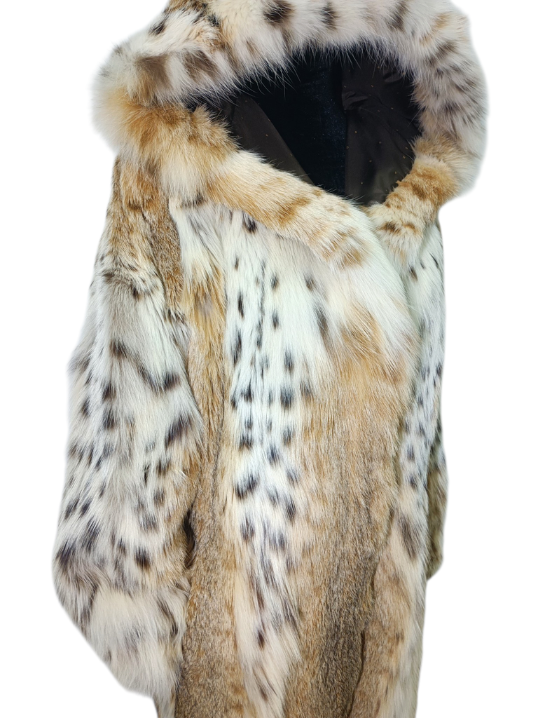 Brand new BISANG bobcat lynx fur coat size 8/M~no duties