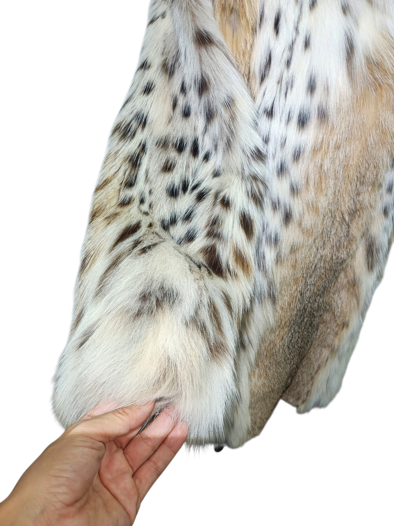 Brand new BISANG bobcat lynx fur coat size 8/M~no duties
