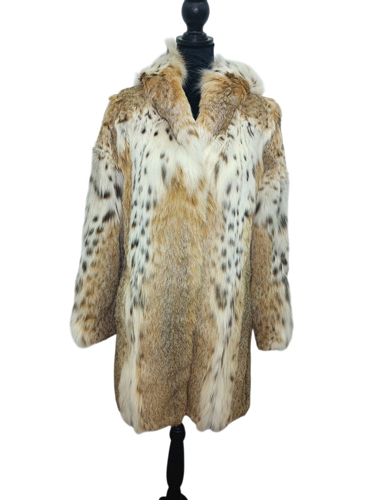 Brand new BISANG bobcat lynx fur coat size 8/M~no duties