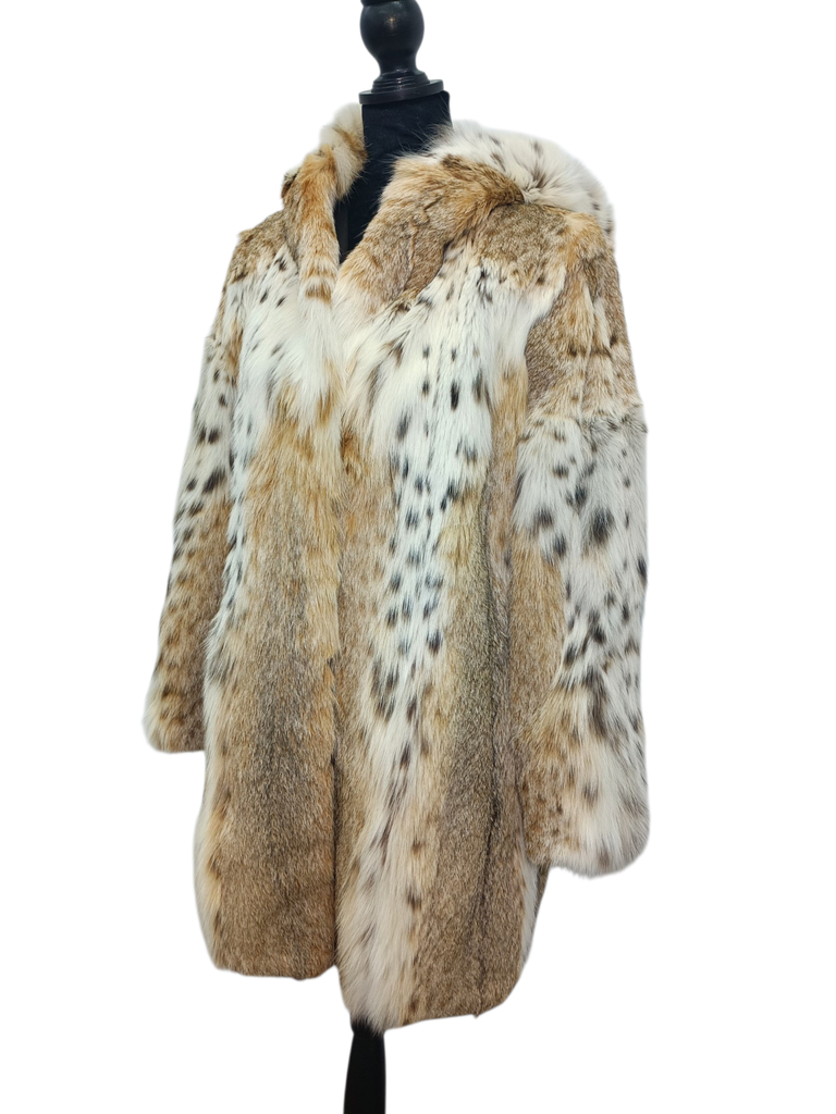 Brand new BISANG bobcat lynx fur coat size 8/M~no duties