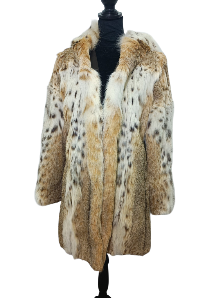 Brand new BISANG bobcat lynx fur coat size 8/M~no duties