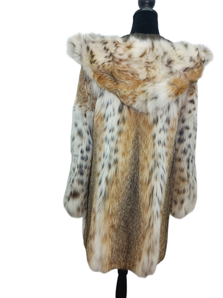 Brand new BISANG bobcat lynx fur coat size 8/M~no duties