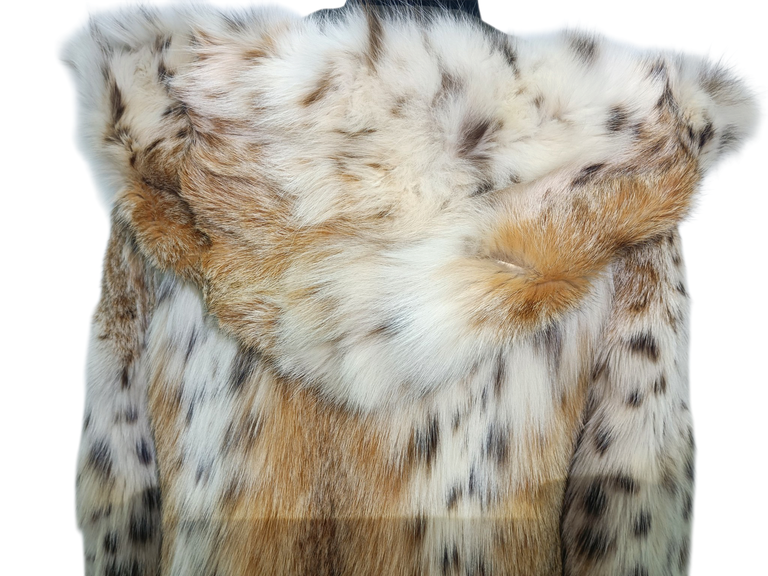 Brand new BISANG bobcat lynx fur coat size 8/M~no duties