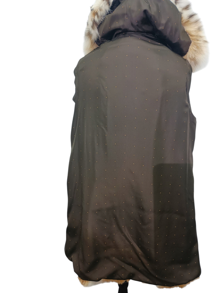 Brand new BISANG bobcat lynx fur coat size 8/M~no duties