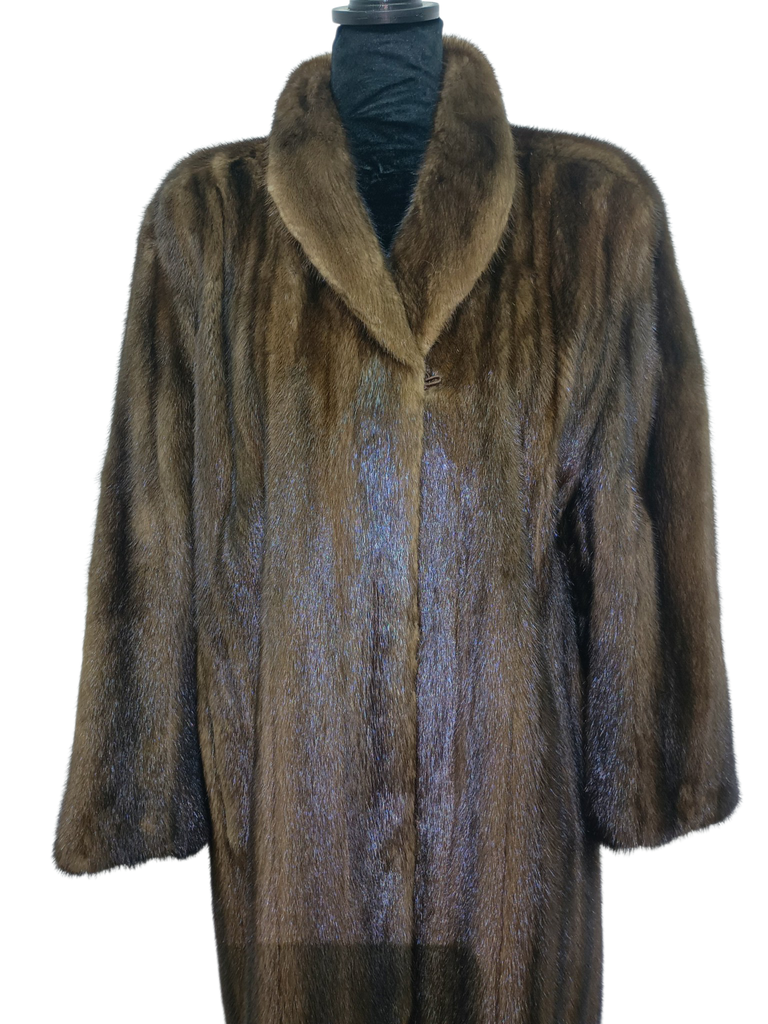 Unused vintage BISANG demi buff mink fur coat 14/L ~no duties