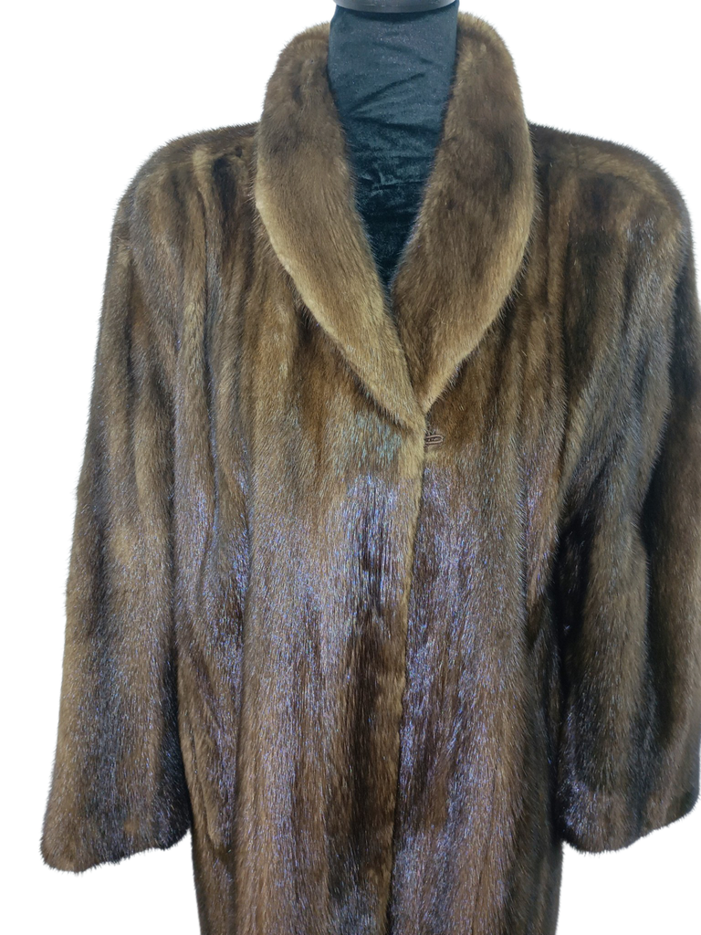 Unused vintage BISANG demi buff mink fur coat 14/L ~no duties