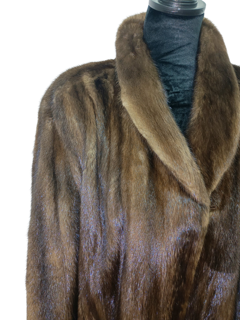 Unused vintage BISANG demi buff mink fur coat 14/L ~no duties